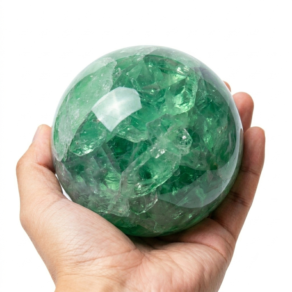 Pilates Yoga Ball - 6-7cm/2.36-2.76inch Natural Green Fluorite Crystal Ball