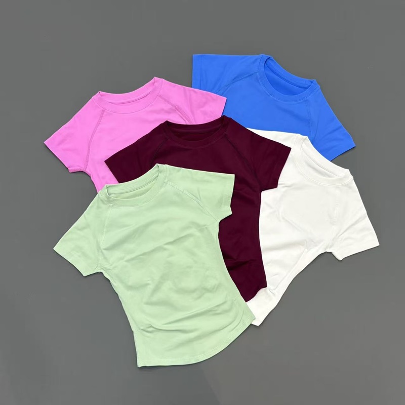 Short Sleeve Seamless Yoga Top - Yoga Strap Cotton 评论和价格