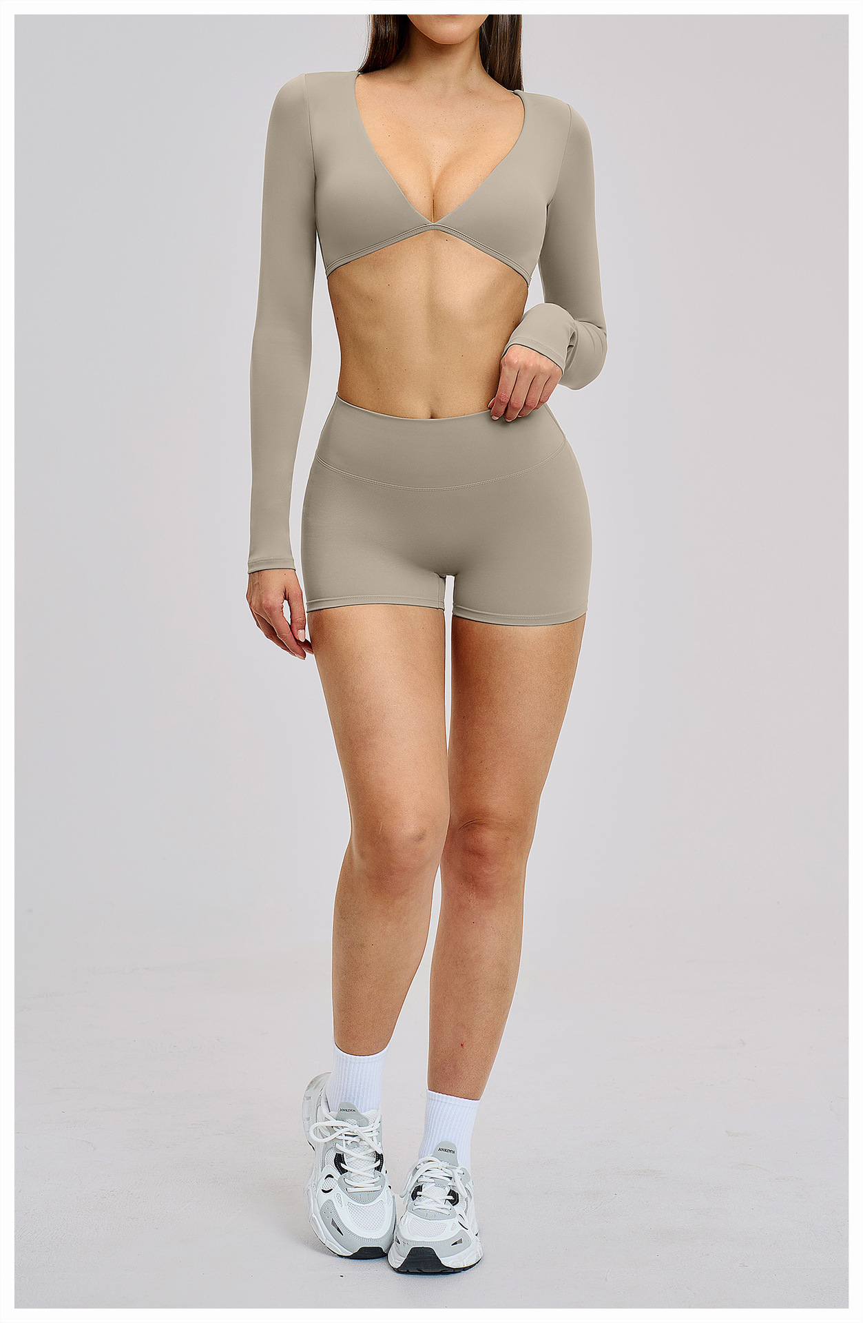 Sexy V-Neck Beautiful Back Hig - Pilates Yoga Set 评论和价格