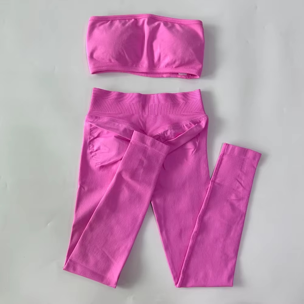 2 Piece Strapless Women's Band - Pilates Yoga Set 评论和价格