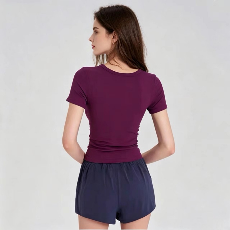 Summer Short Sleeve Padded Spo - Pilates Yoga Workout 评论和价格