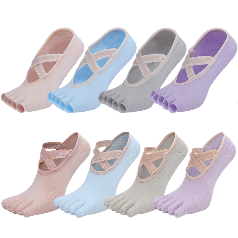 Five Finger Yoga Socks Lace Cr - Yoga Strap Cotton 评论和价格